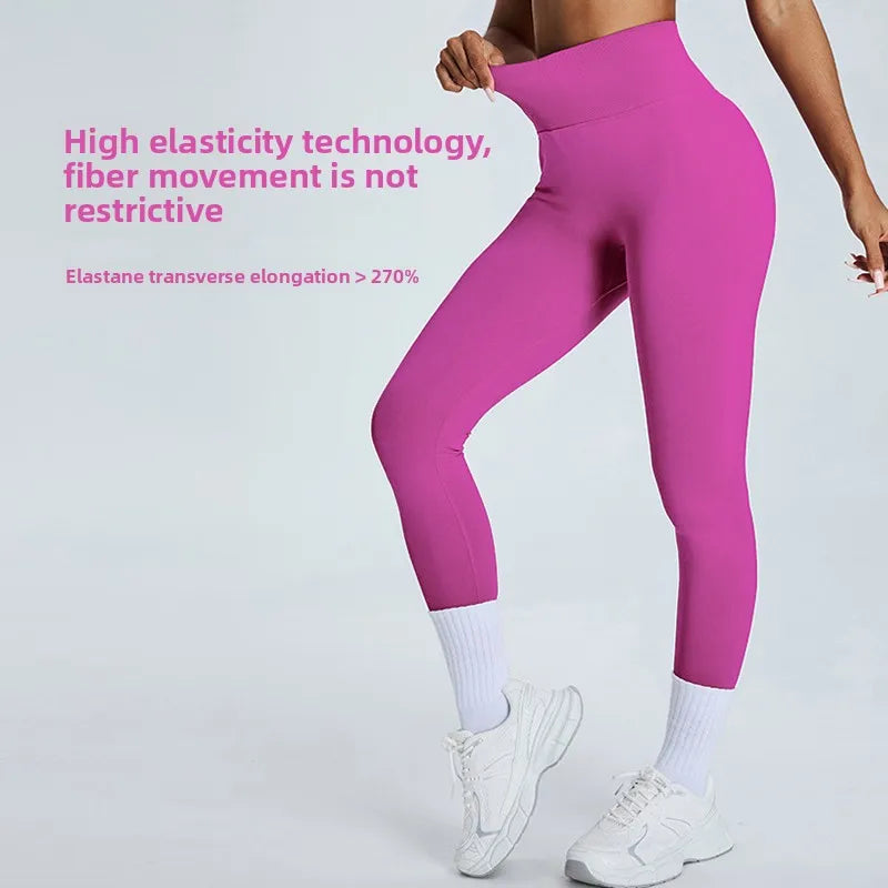 Yoga Leggings Women Seamless Sports Yoga Pants Low Ribbed Band Gym Clothes Fitness Workout Wear Scrunch Bum Tights