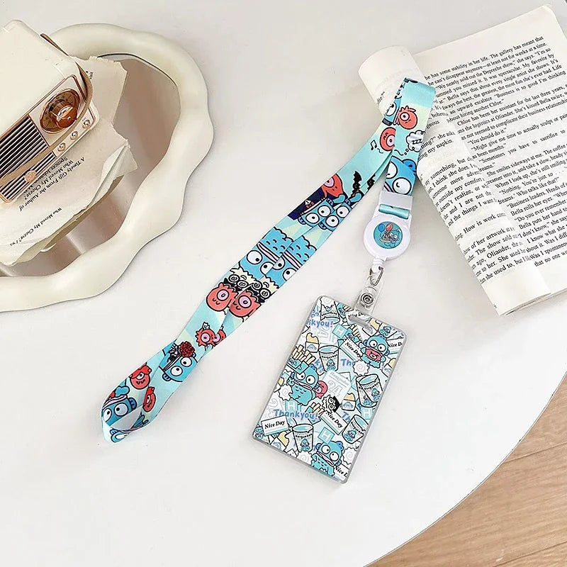 Sanrios ID Card Holder Lanyard Porta Credencial Pochacco Kuromi credit Card Case Cover with Neck Strap for Work Kawaii Accessory