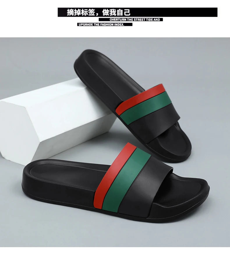 Fashion Brand Summer Slippers Man Indoor Outdoor Slippers Men Comfortable Non-Slip Men Slides Plus Size 40-48 pantuflas hombre