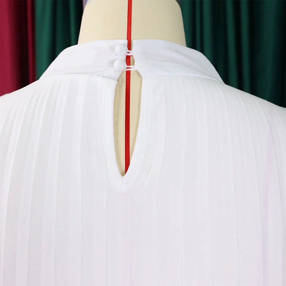 Chiffon Dress for Women Elegant 2024 New Round Neck Batwing Sleeve Loose Knee Length Luxury African Birthday Party Dinner Dress
