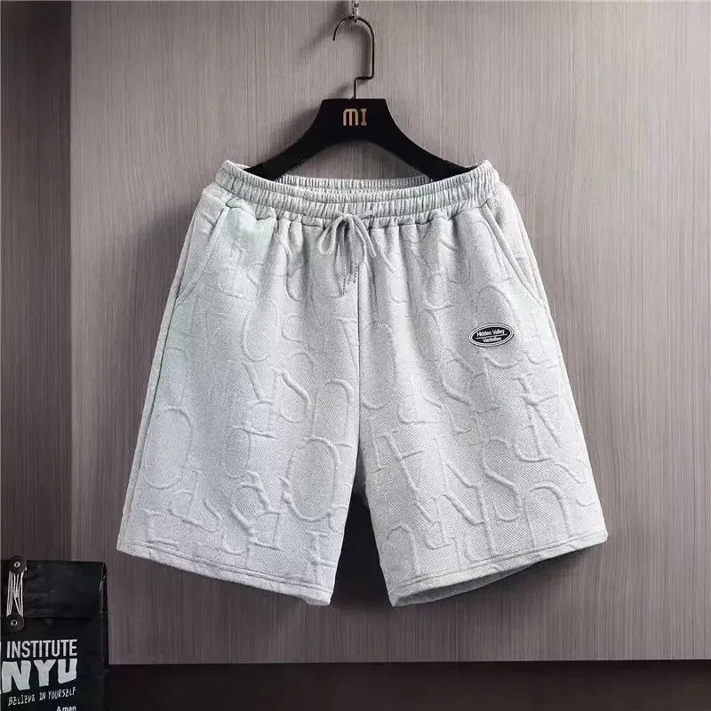 Shorts for Men Summer Running Casual Jogging Sport Short Pants Letter print Solid Color Drawstring Loose Dry Gym beach short man