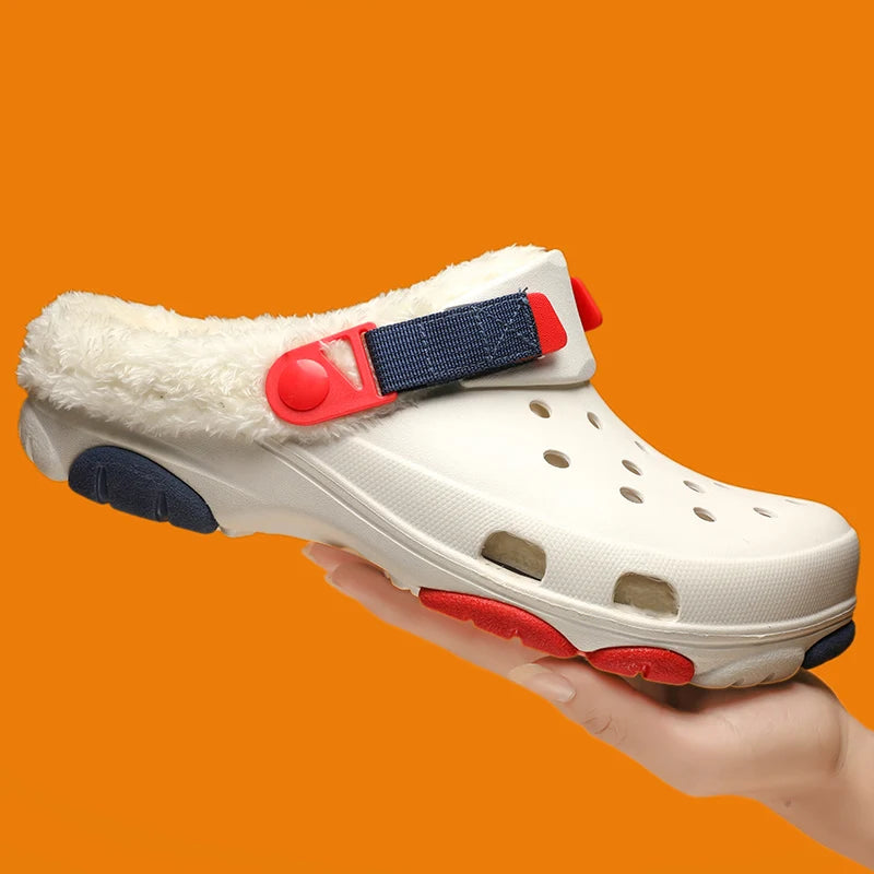 Men Slippers Slippers for Men Waterproof Soft and Comfortable Warm Add Velvet Couple Women Home Shoes Non-Slip Wear-resistant
