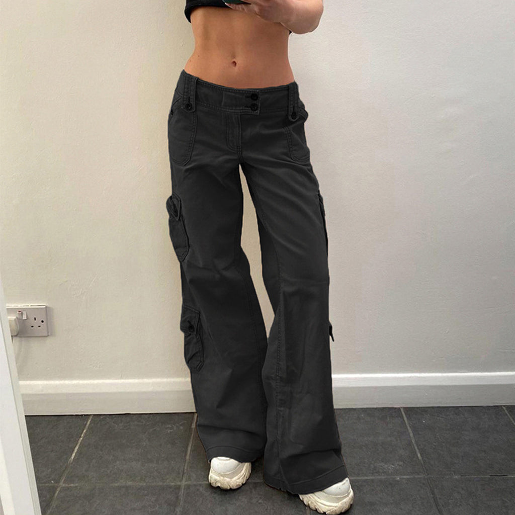 Women'S Jeans Baggy Cargo Pants Streetwear Drawstring Casual Loose Wide Leg Trousers Pantalones Hip Hop Joggers Sweatpants 청바지