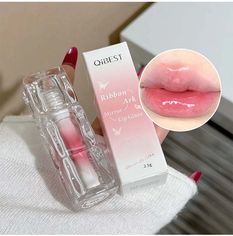 QIBEST Beauty Juice Lip Glaze Gummy Jelly Mirror Water Gloss Lip Glaze Female Affordable Lipstick Lipgloss Tint Korean Cosmetics