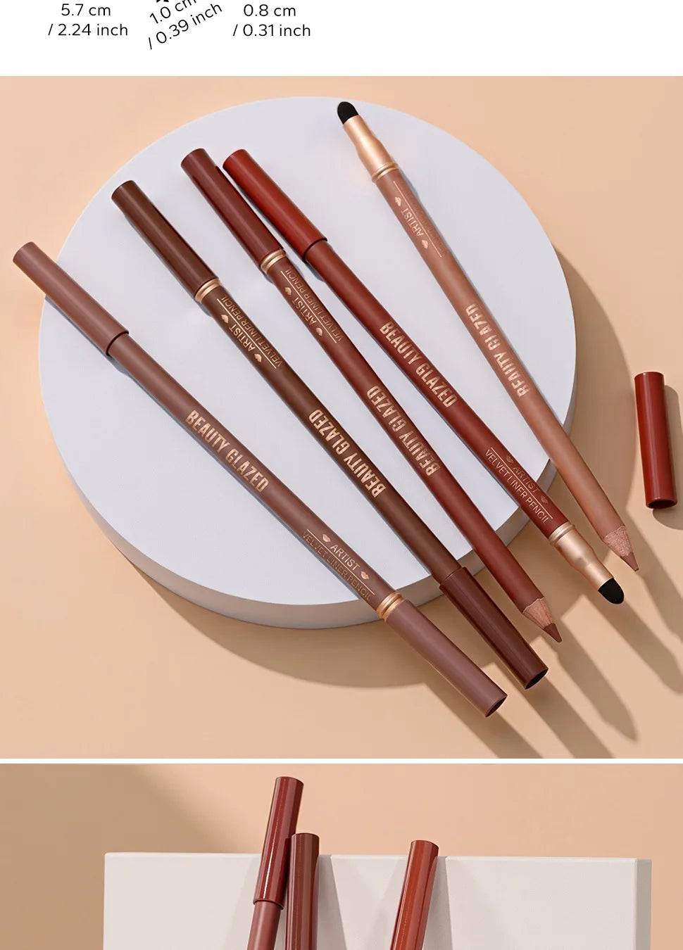 6pcs Matte Dual-Ended Lip Liner Pencils Set Long-Lasting Non-Drying Perfect for Lining Filling Lips Versatile for All Skin Typ