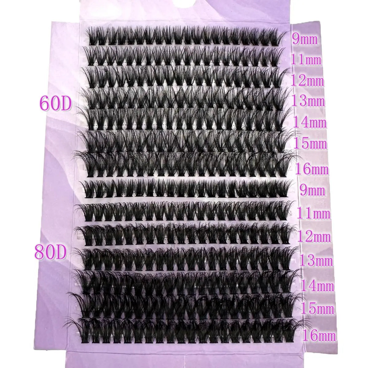 New 14 Rows 5D Fluffy Cluster Lashes 60D+80D/80D+100D Thick Eyelash D/DD Curl 9-16mm Mix Individual Lashes DIY Lash Extensions