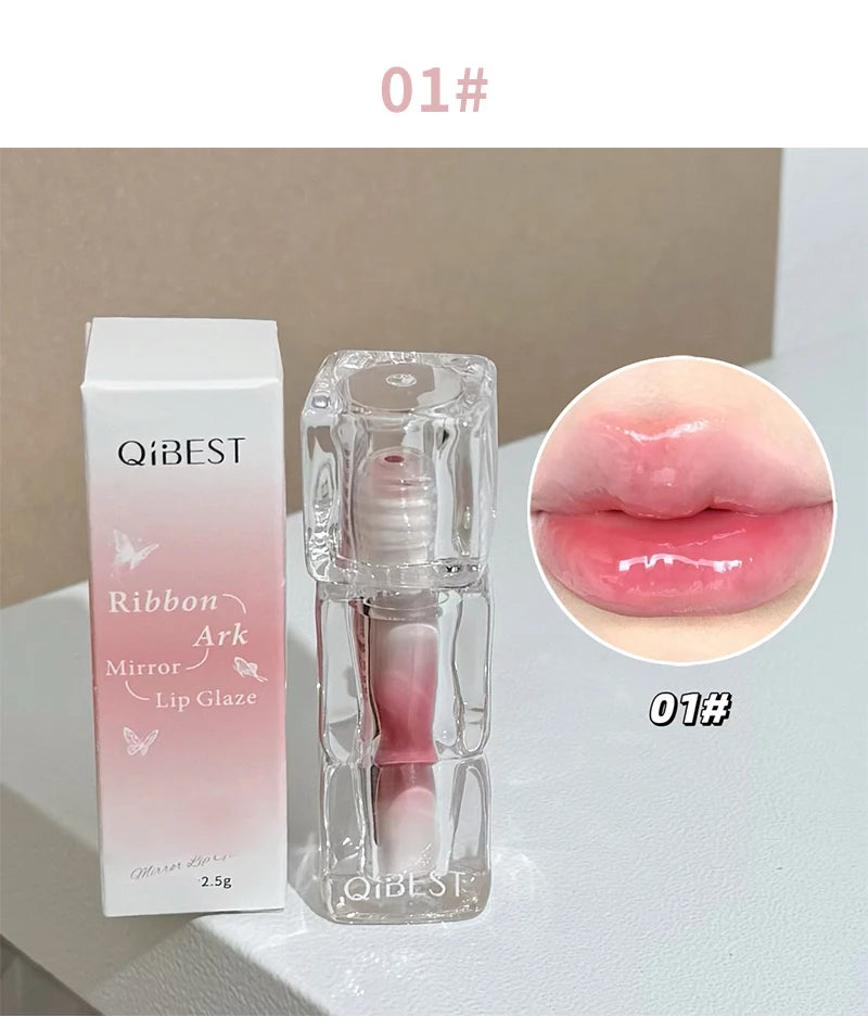 QIBEST Beauty Juice Lip Glaze Gummy Jelly Mirror Water Gloss Lip Glaze Female Affordable Lipstick Lipgloss Tint Korean Cosmetics