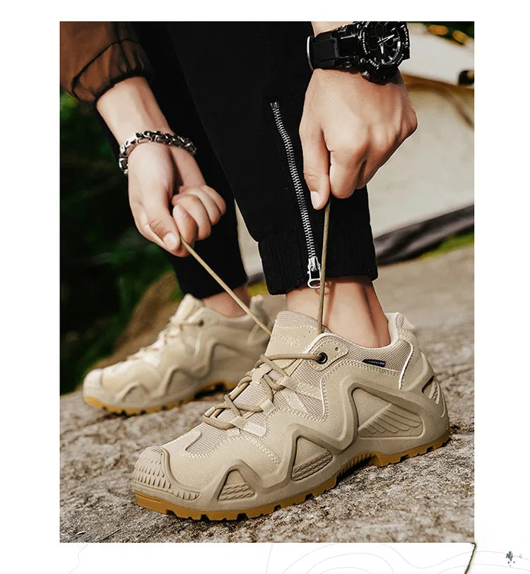 Men Sneakers 2025 Autumn New Outdoor Hiking Shoes Retro Platform Non-slip Casual Sneakers Lace-up Climbing Shoes Sports Shoes
