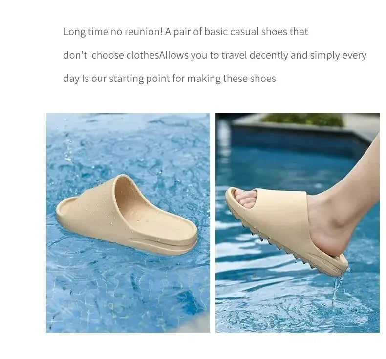 Summer Women Slippers Men Sandals Casual Beach Shoes Soft Bottom Slides Thick Platform EVA Anti-Slip Home Slippers Chaussure