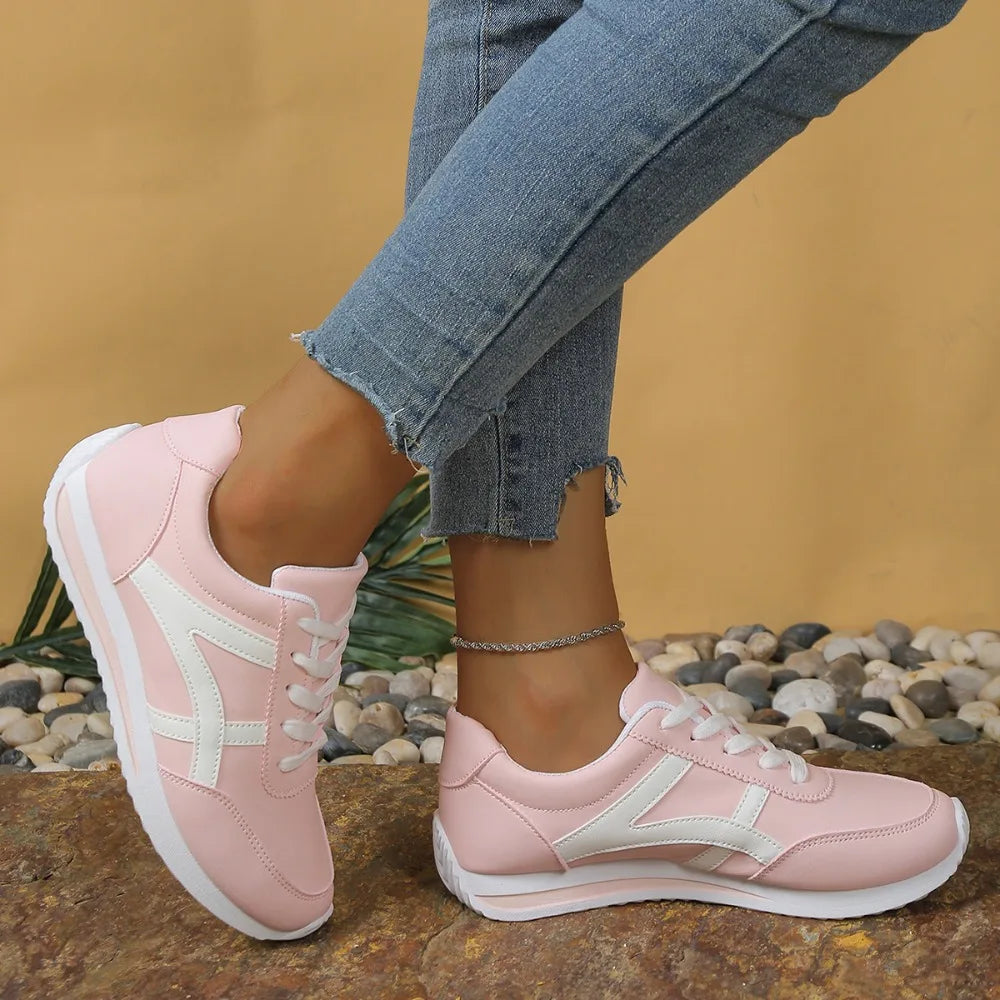 Sneakers Women New Sports Shoes Women's Small White Shoes Fashion Round Toe Lace Up Comfortable Lightweight Running Shoes