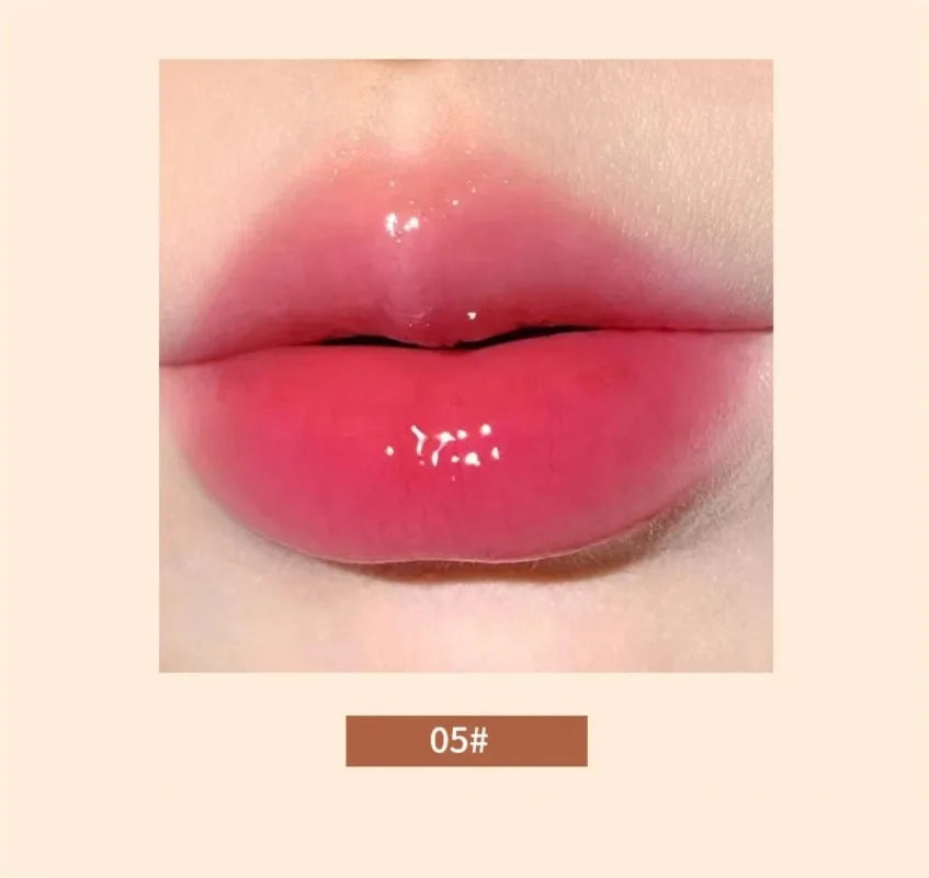 Mirror Glass Solid Lip Glaze moisturizing Heart Shape Water Light Lipstick Pen Jelly Lip Gloss Korean Tint Makeup Girl Cosmetics
