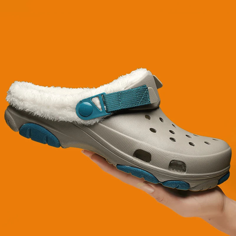 Men Slippers Slippers for Men Waterproof Soft and Comfortable Warm Add Velvet Couple Women Home Shoes Non-Slip Wear-resistant
