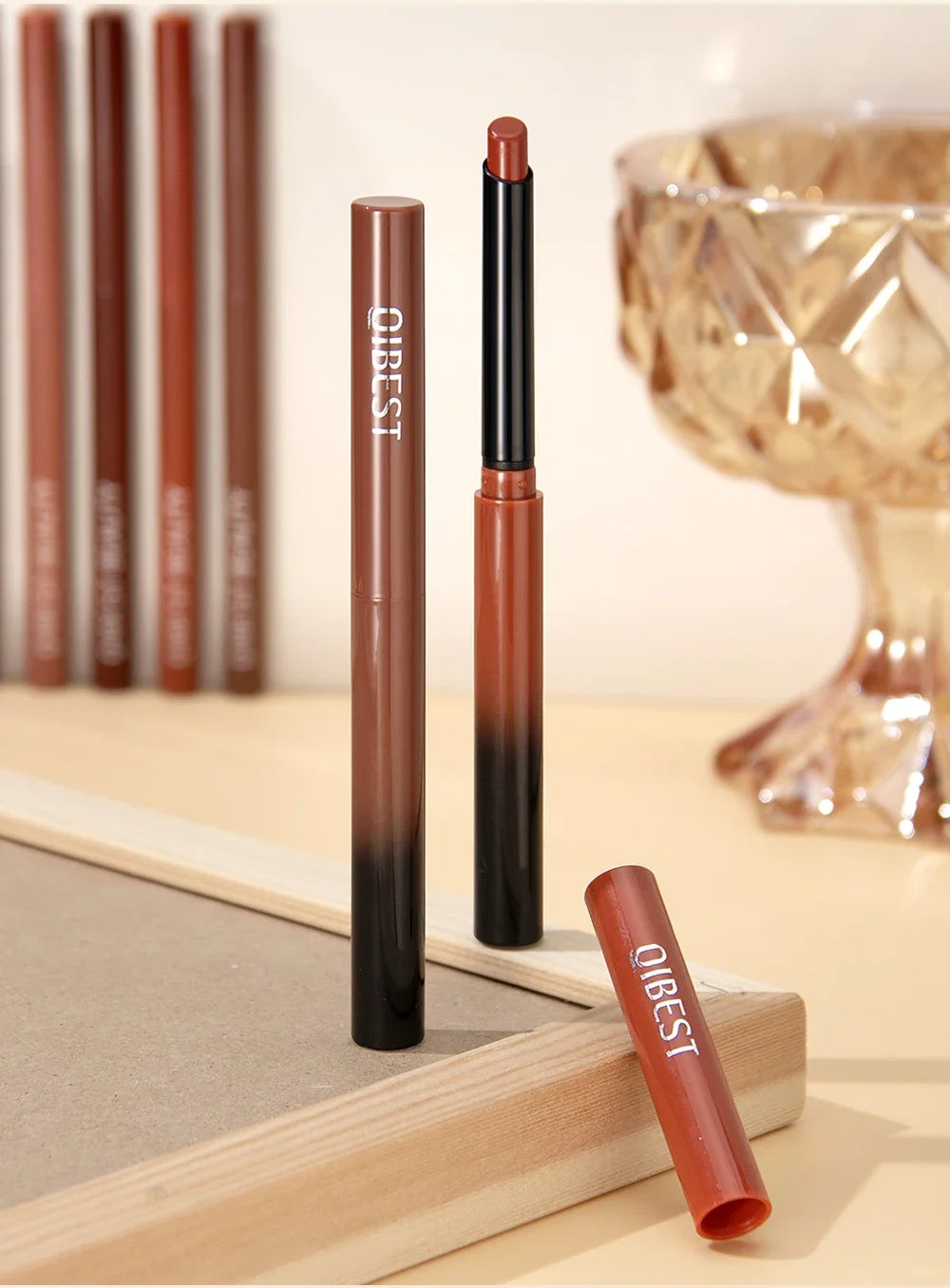2pcs Lipstick Lipliner Pen Set Matte Velvet Lip Liner Pencil Contour Makeup Sexy Red Lip Stick Long Lasting Cosmetics
