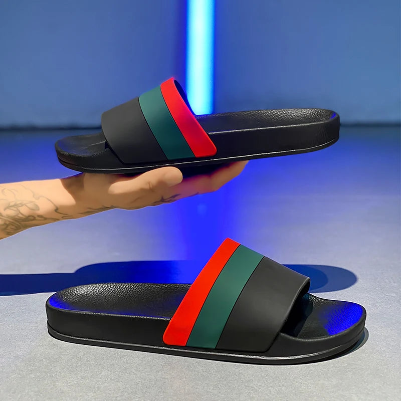 YRZL Men Slippers Summer Soft Sandals Breathable Lightweight Slides for Men Non-Slip Comfortable Shoes Outdoor Casual Footwear