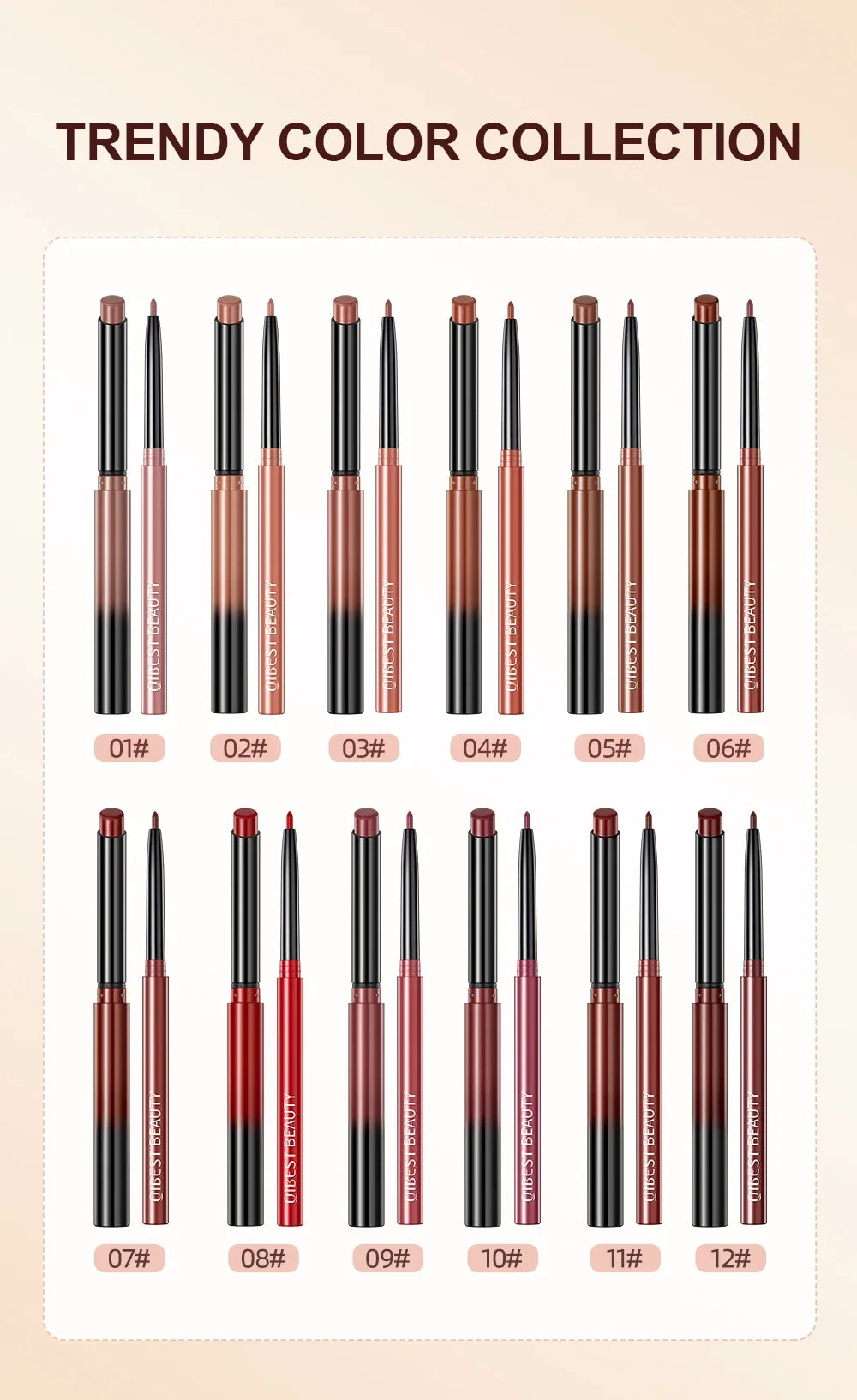 2pcs Lipstick Lipliner Pen Set Matte Velvet Lip Liner Pencil Contour Makeup Sexy Red Lip Stick Long Lasting Cosmetics