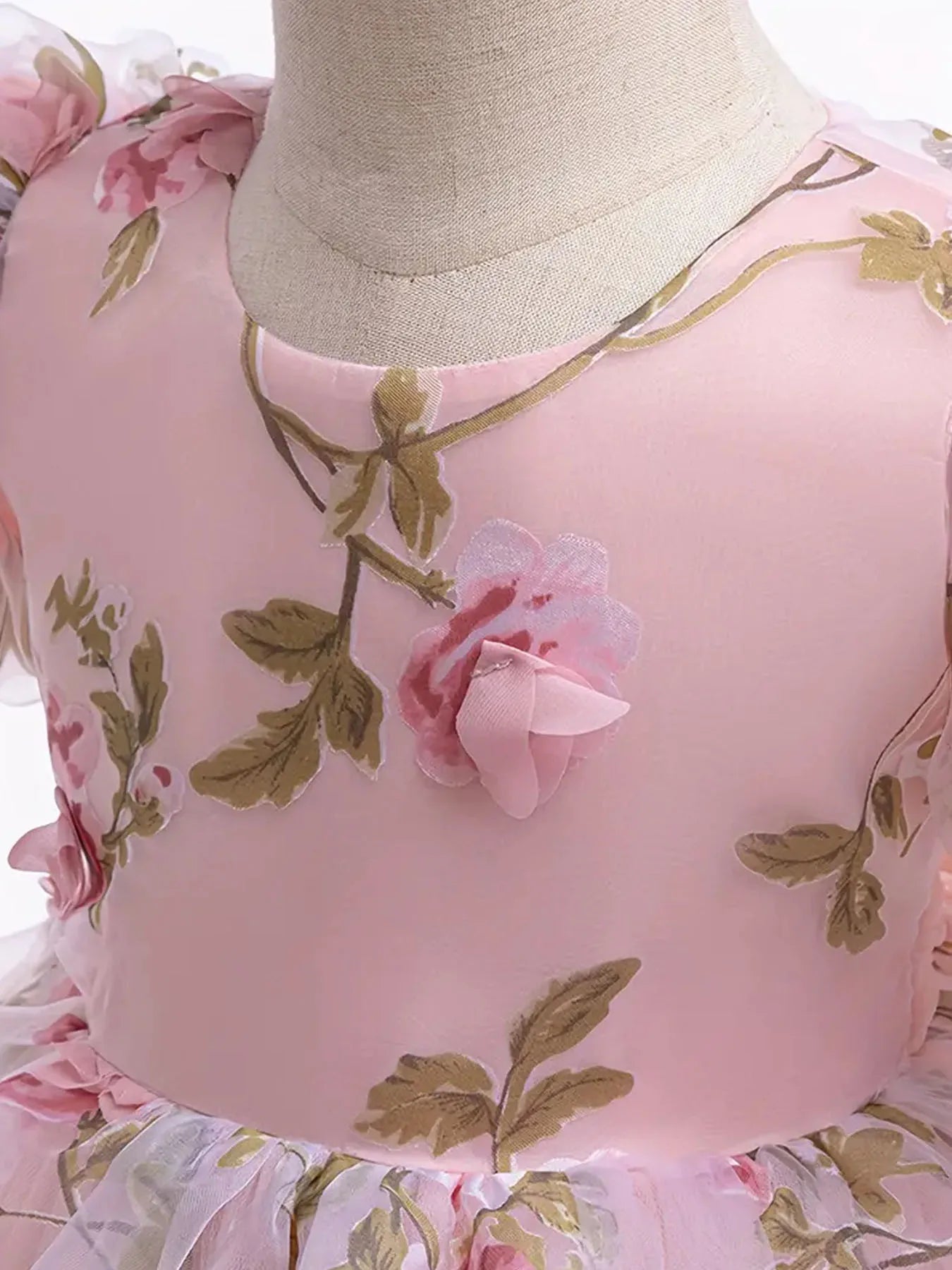 Festive Dress For Girl Elegant Flower Princess Dress Big Bow Children Dress Wedding Bridesmaid Vestido Eid Luxury Pageant Gown