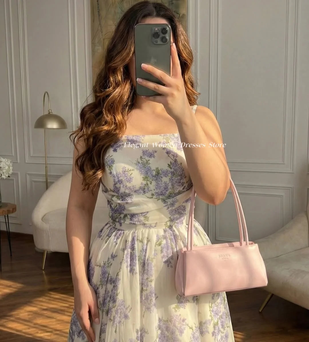 Women‘s Evening Dresses Elegant A Line Floral Prom Gowns Party Dress Ball Gowns vestidos de cerimonia mulher Customized