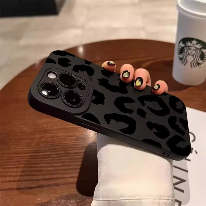 Leopard Design Camera Protective Phone Case for iPhone 16 Cases iPhone 17 Air 15 14 13 12 11 Pro Max 16E XS XR X 7 8 Plus Cover