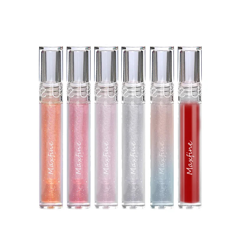 6 Color Mirror Lip Glaze Water Transparent Jelly Gloss Water Light Bright And Durable Natural Moisturizing
