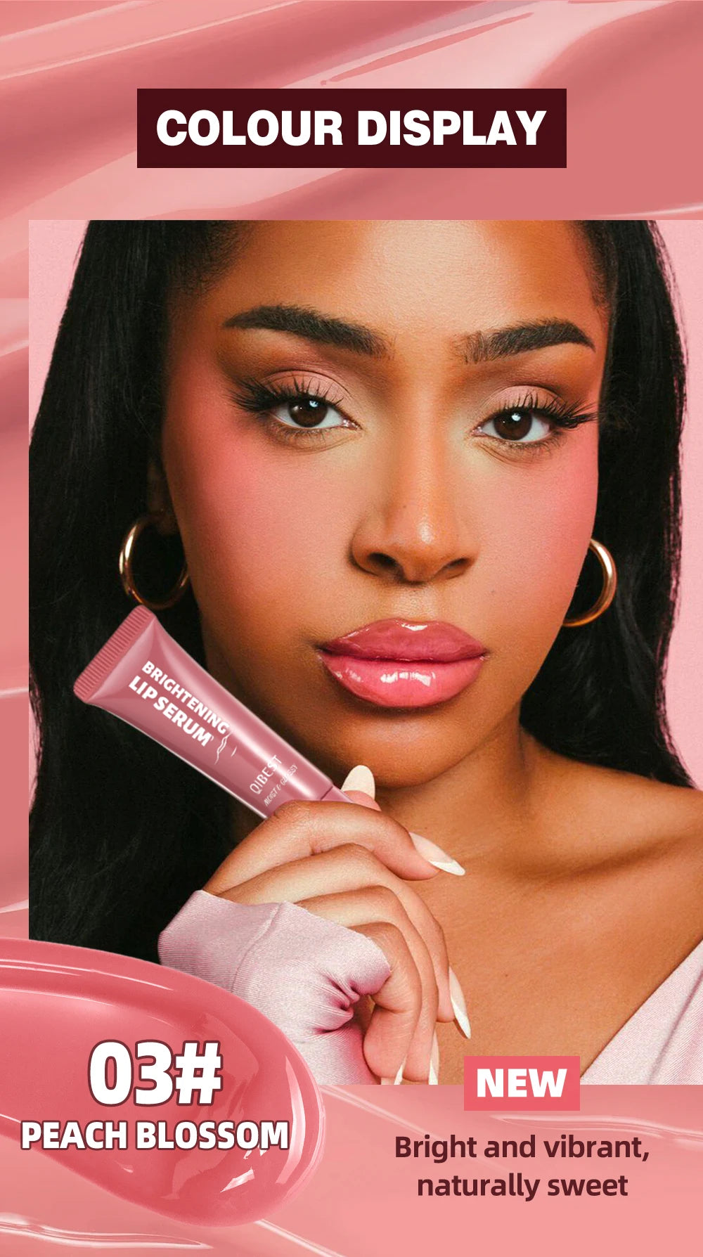 QIBEST Mirror Pearl Lipgloss Long Lasting Moisturizing Lipstick Shine Glitter Lip Glaze Non Stick Cup Jelly Pout Lip Tint Makeup
