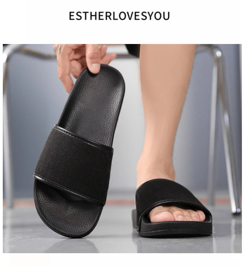 Slipper for Men's Home Slippers Lightweight Summer New Style Flat and Worn Casual Retro Patterned Anti-slip Quick-drying Sandals