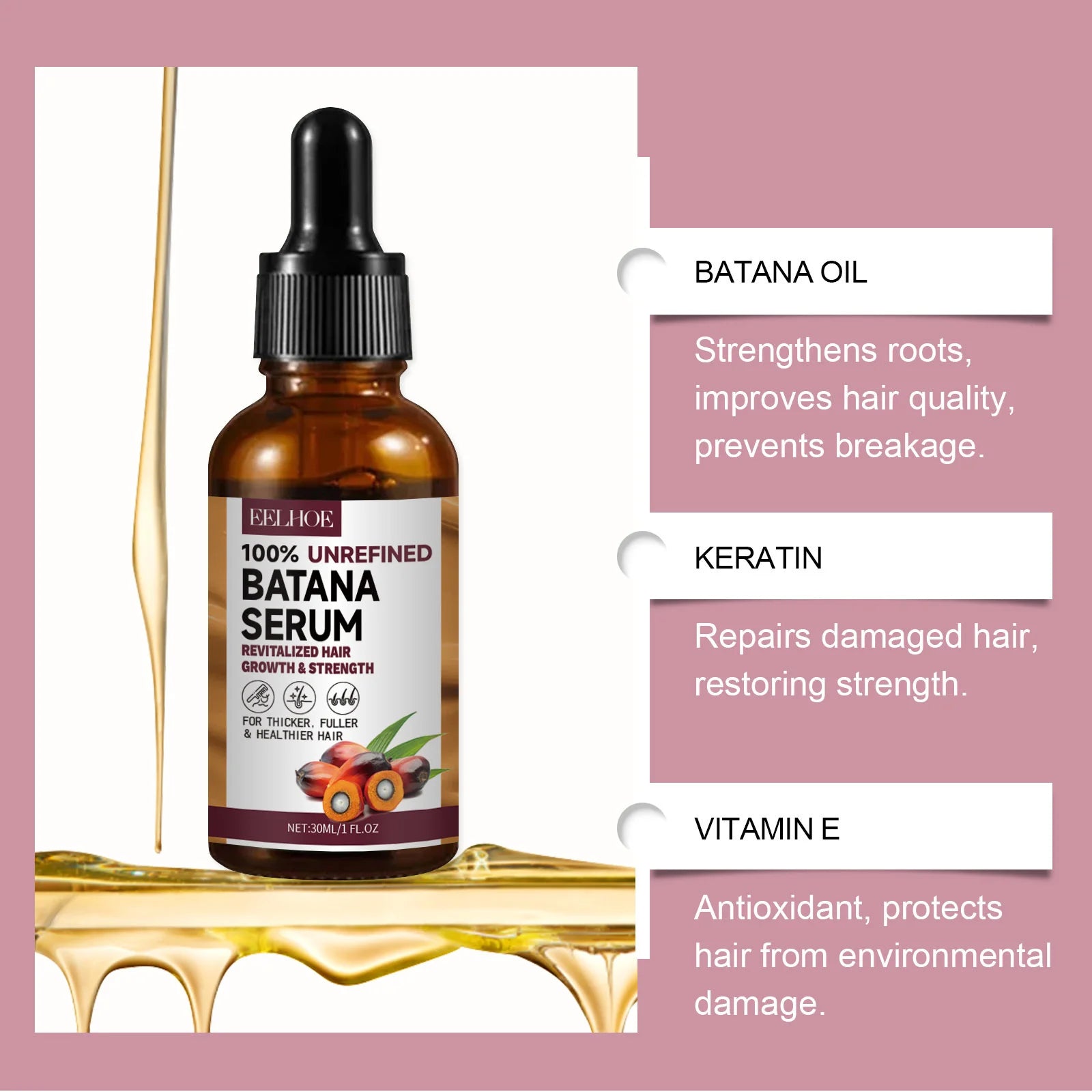 Batana Hair Growth Oil Conditioner Anti Hair Loss Products Fast Growing Hair Mask Nourishing Repair Roots Hair Care for women