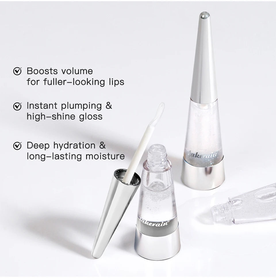 Lakerain Instant Lip Plumper Gloss Oil Lip Long-Lasting Moisturizer Volume Boosting Lip Oil Volumizing & Hydrating Non-Dry Plump