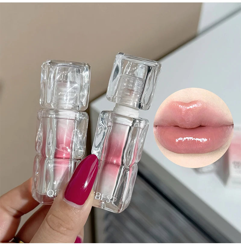 QIBEST Beauty Juice Lip Glaze Gummy Jelly Mirror Water Gloss Lip Glaze Female Affordable Lipstick Lipgloss Tint Korean Cosmetics