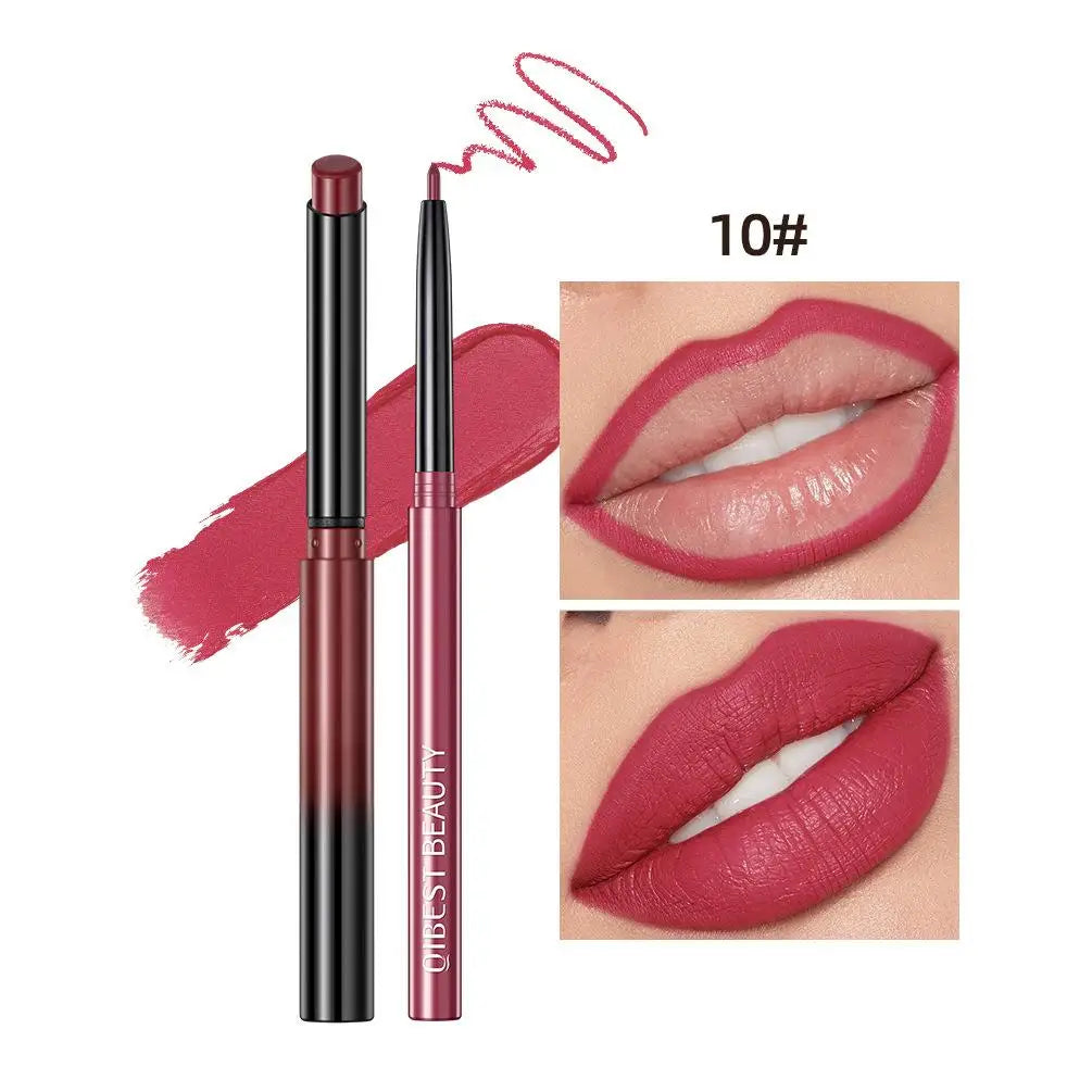 2pcs Lipstick Lipliner Pen Set Matte Velvet Lip Liner Pencil Contour Makeup Sexy Red Lip Stick Long Lasting Cosmetics