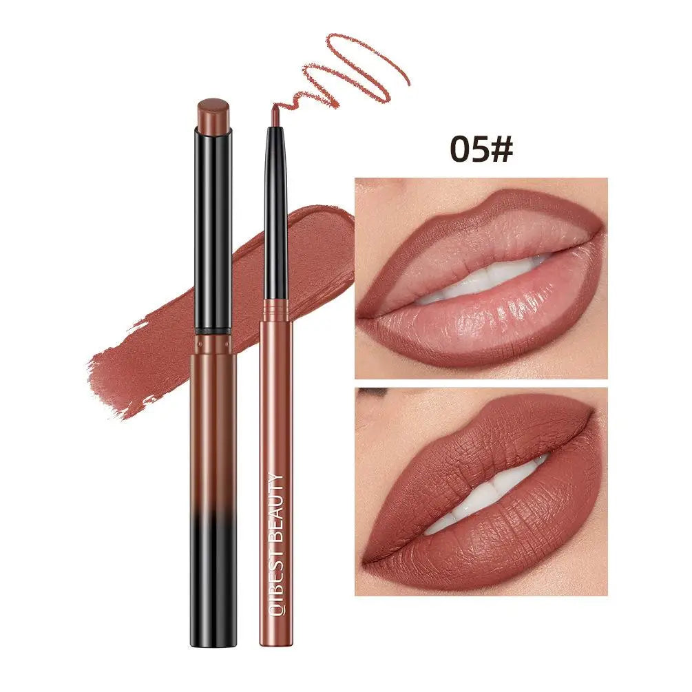2pcs Lipstick Lipliner Pen Set Matte Velvet Lip Liner Pencil Contour Makeup Sexy Red Lip Stick Long Lasting Cosmetics
