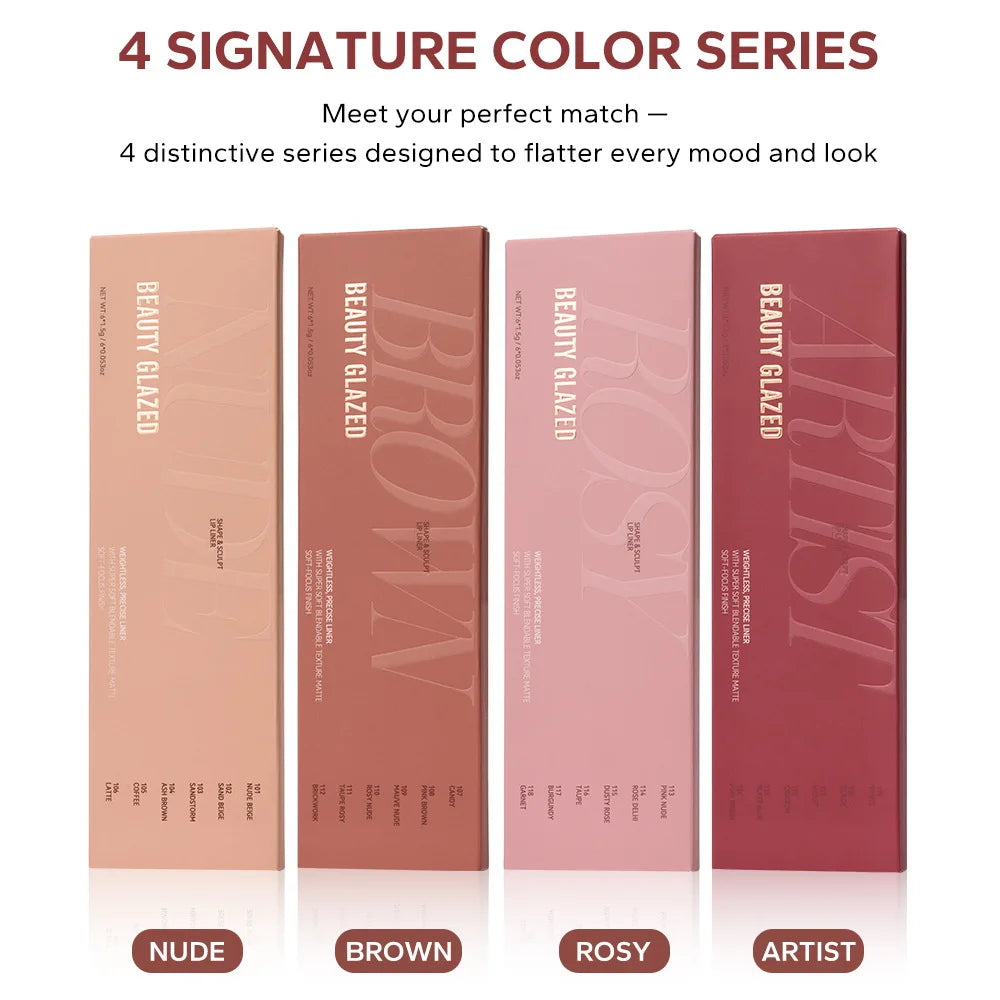 6pcs Matte Dual-Ended Lip Liner Pencils Set Long-Lasting Non-Drying Perfect for Lining Filling Lips Versatile for All Skin Typ