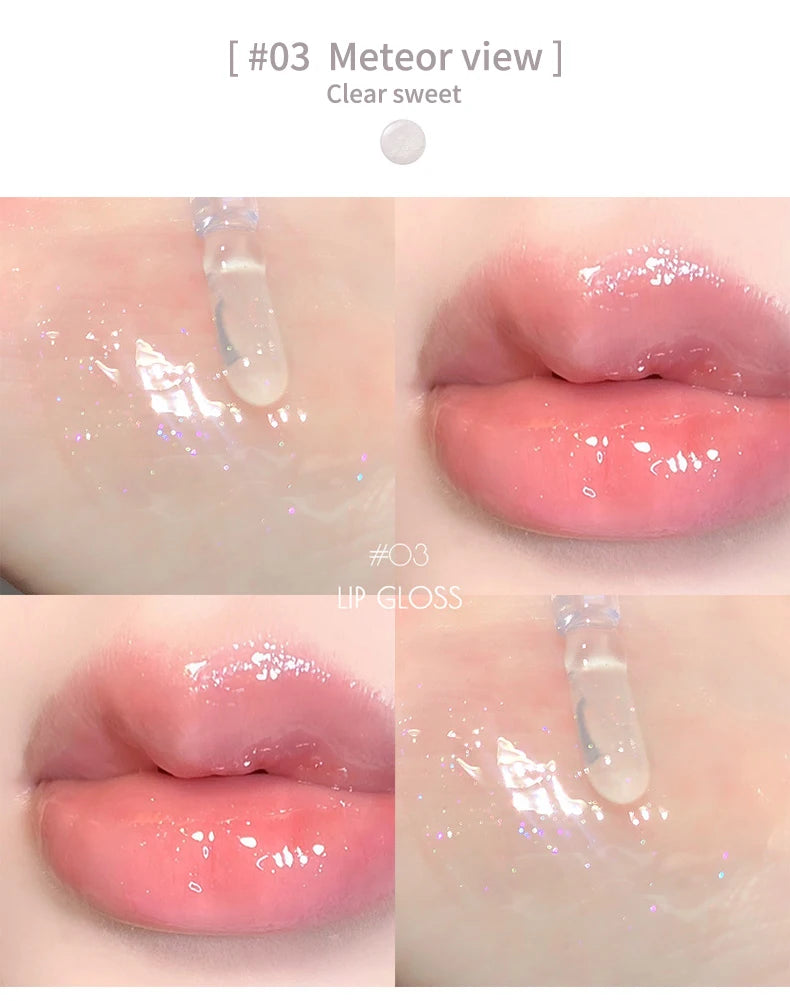 6 Color Mirror Lip Glaze Water Transparent Jelly Gloss Water Light Bright And Durable Natural Moisturizing