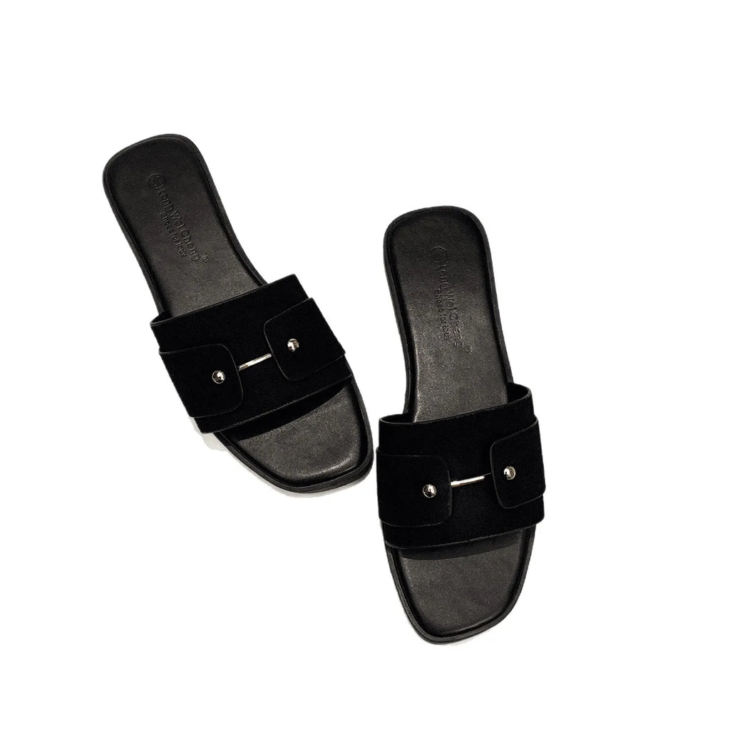 Womens slippers summer elegant versatile casual breathable anti-slip suitable outdoor travel beach activities flat shoes sandals