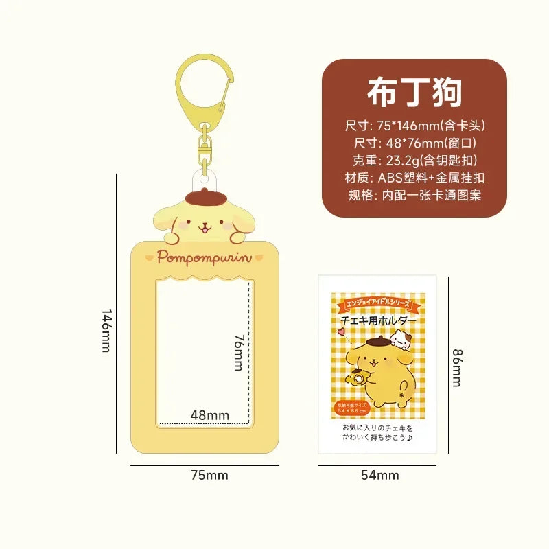 Sanrios ID Card Holder Lanyard Porta Credencial Pochacco Kuromi credit Card Case Cover with Neck Strap for Work Kawaii Accessory