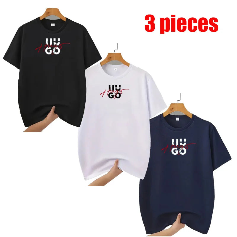 1-3 pieces Men's T-Shirts - Soft Breathable Polyester Crewneck Tees in  Lightweight Summer Shirts for Everyday & Formal Wear