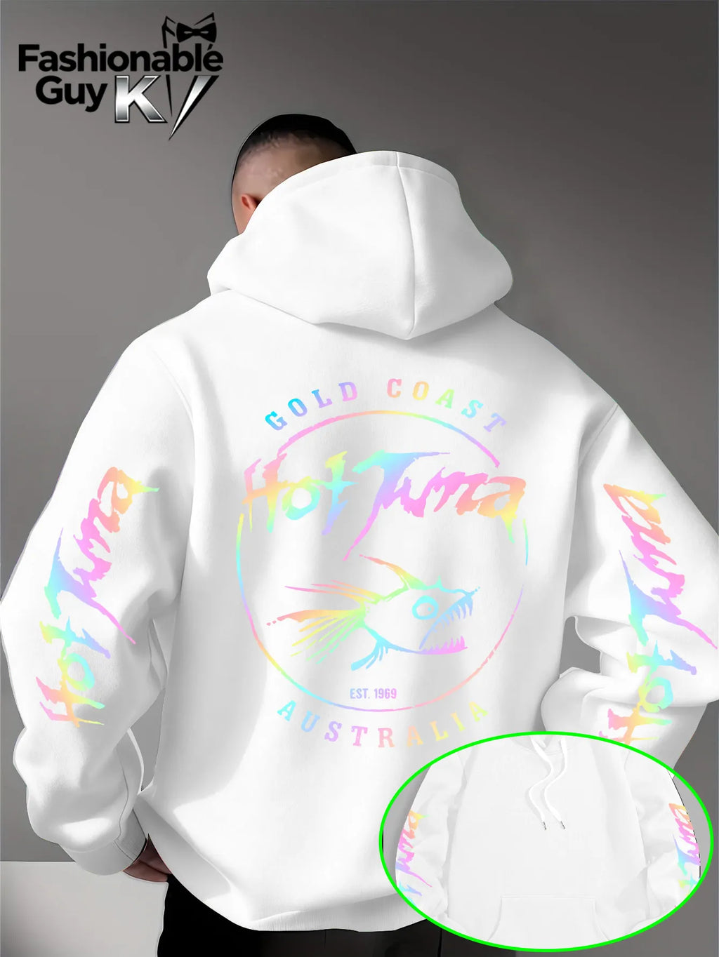 Men Hoodie Hot Tuna Gold Coast Australia 1969 Rainbow Print Casual Streetwear Oversized Sweatshirt Unisex Harajuku Pullover Tops