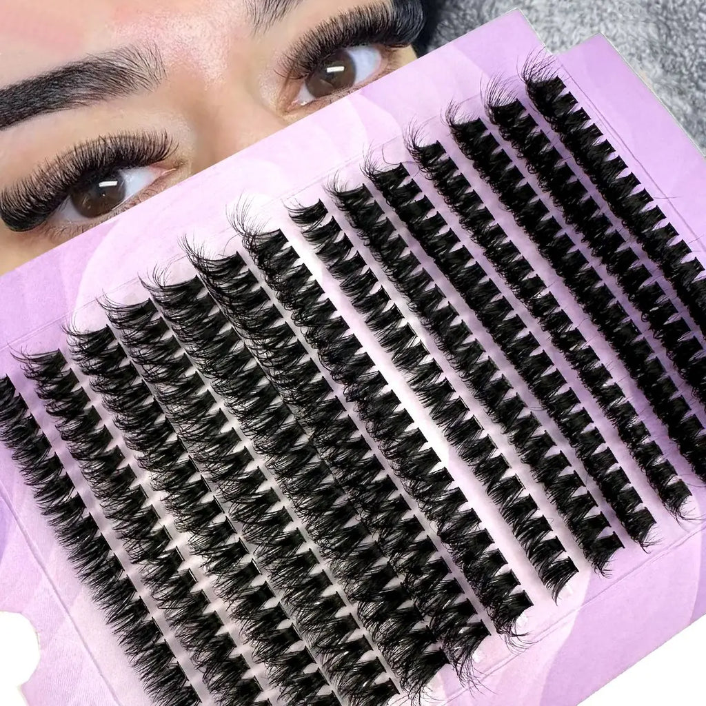 New 14 Rows 5D Fluffy Cluster Lashes 60D+80D/80D+100D Thick Eyelash D/DD Curl 9-16mm Mix Individual Lashes DIY Lash Extensions