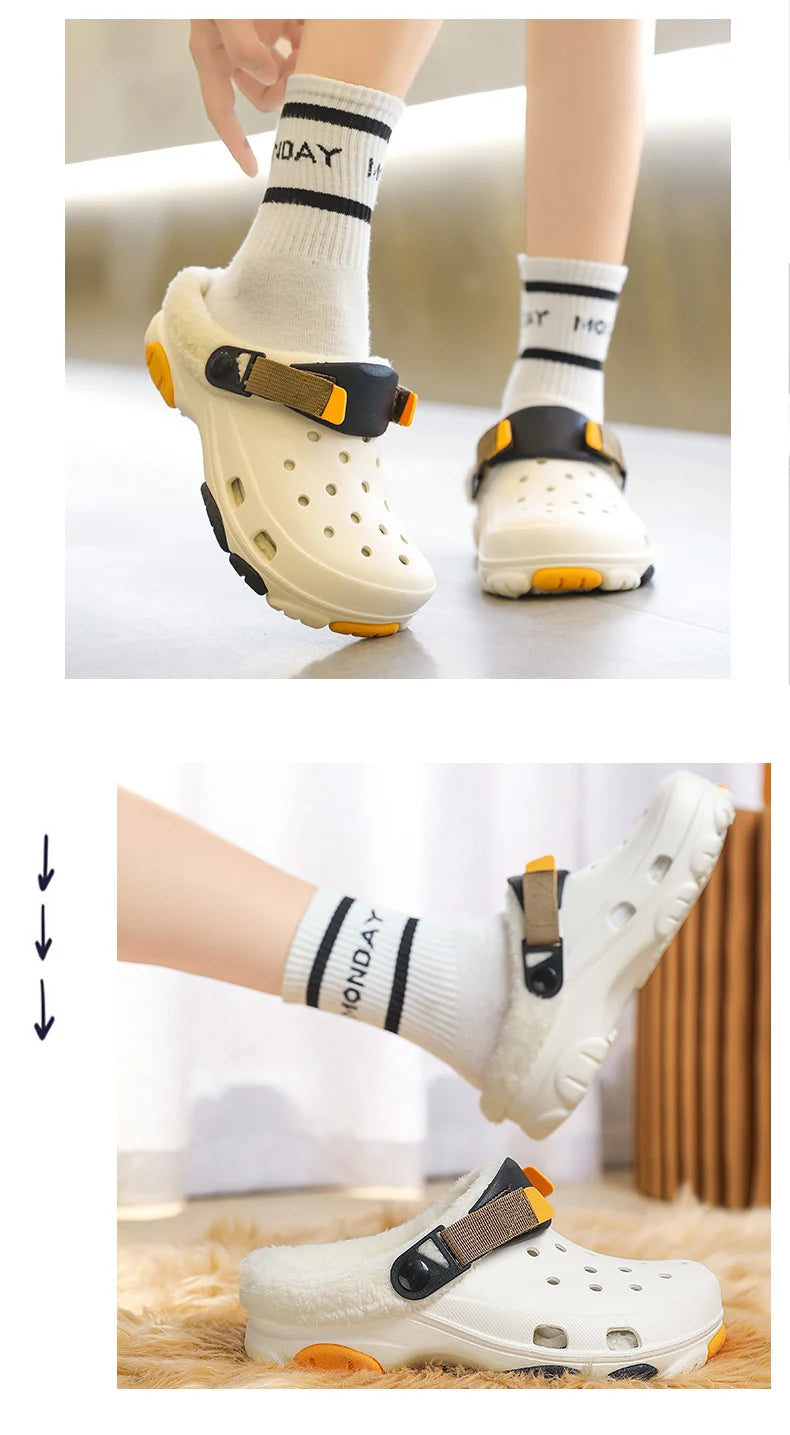 Men Slippers Slippers for Men Waterproof Soft and Comfortable Warm Add Velvet Couple Women Home Shoes Non-Slip Wear-resistant