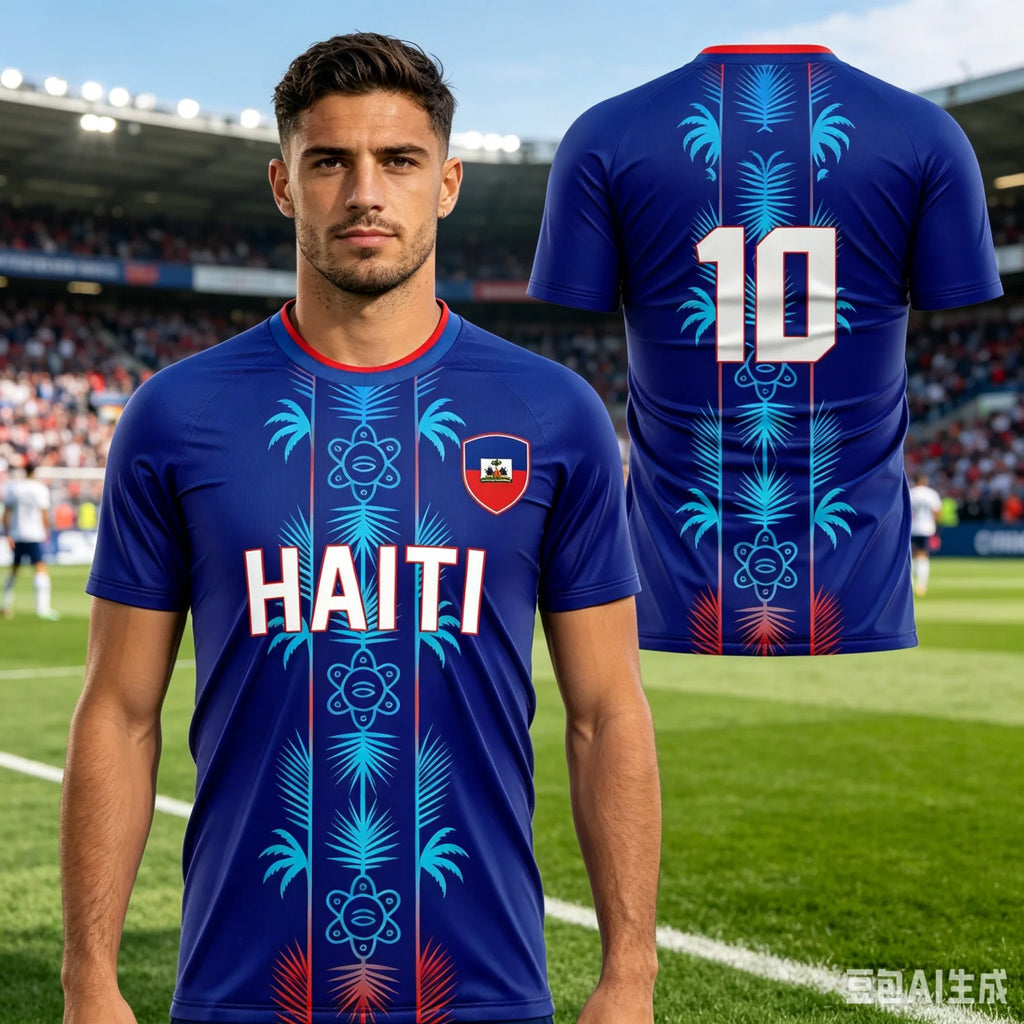 2026 Haiti National Team Jersey 3D T-Shirt,Number Football  Soccer Shirt for Summer T-Shirts for Kid/Adlut