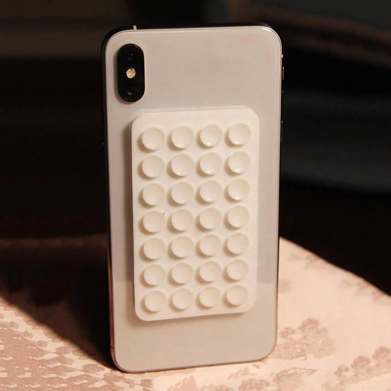 Silicone Suction Cup Phone Case Mount - Double-Sided Hands-Free Strong Holder for iPhone Android for Car Mirror Kitchen Bathroom