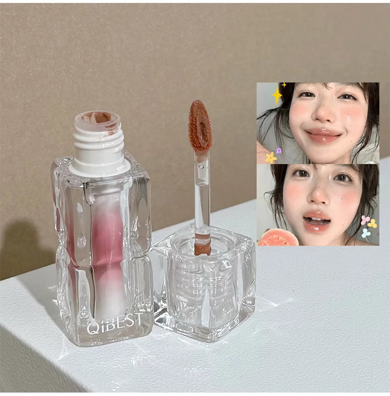 QIBEST Beauty Juice Lip Glaze Gummy Jelly Mirror Water Gloss Lip Glaze Female Affordable Lipstick Lipgloss Tint Korean Cosmetics