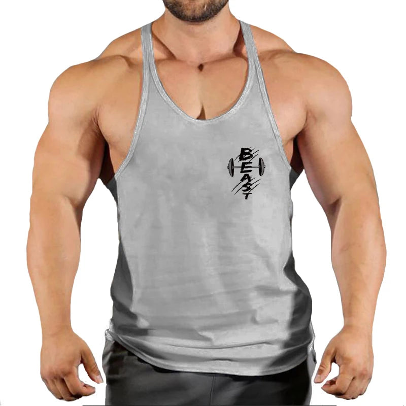 Summer Brand Fitness Tank Top Men Bodybuilding 2023 Train Gyms Clothing Fitness Men Shirt Running Vest Cotton Singlets Muscle