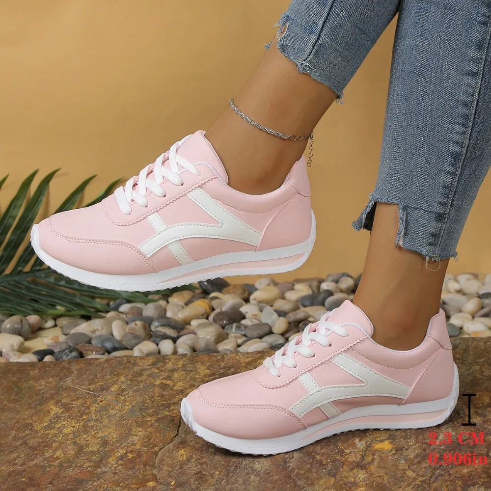 Sneakers Women New Sports Shoes Women's Small White Shoes Fashion Round Toe Lace Up Comfortable Lightweight Running Shoes