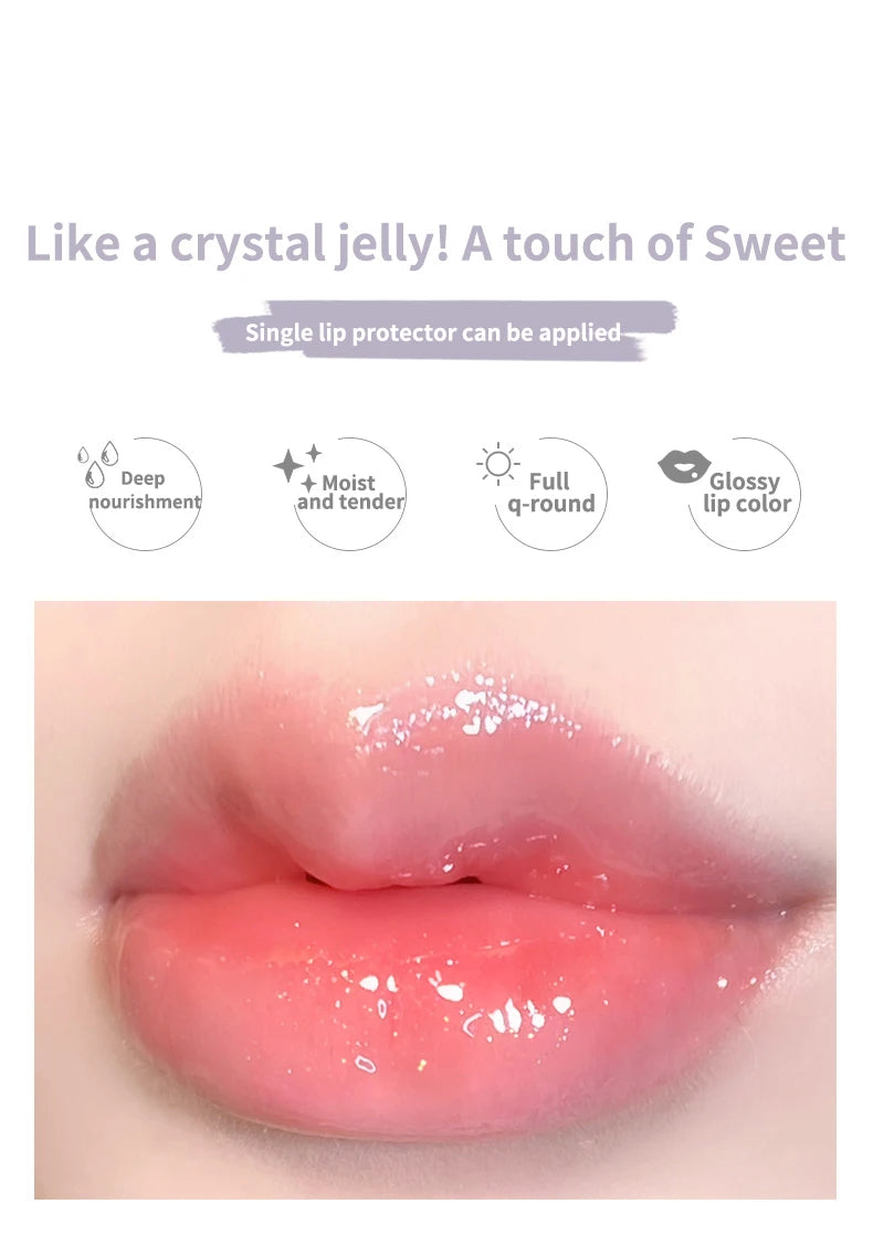 6 Color Mirror Lip Glaze Water Transparent Jelly Gloss Water Light Bright And Durable Natural Moisturizing