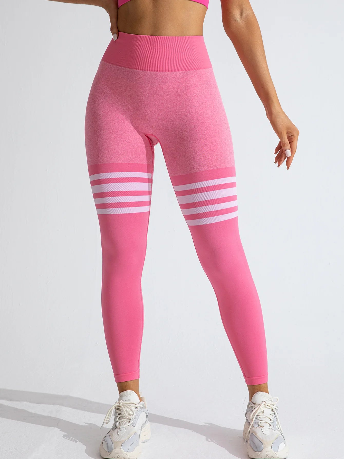 Women V Back Line Leggings Butt Lifting Gym Fitness Athletic Workout Elastic Leggins Outdoor Yoga Pants Sports Training Tights