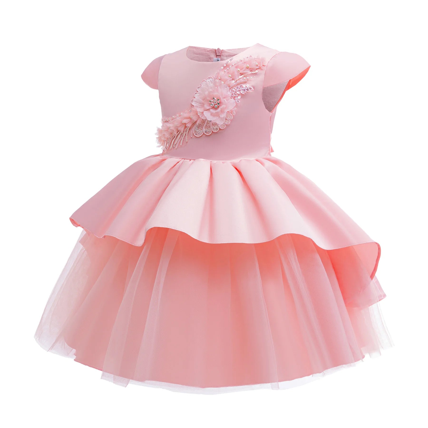 Children's Dress 3D Embroidered Evening Dress Flower Girl Princess Dress For Children Performance Wedding Birthday Gown