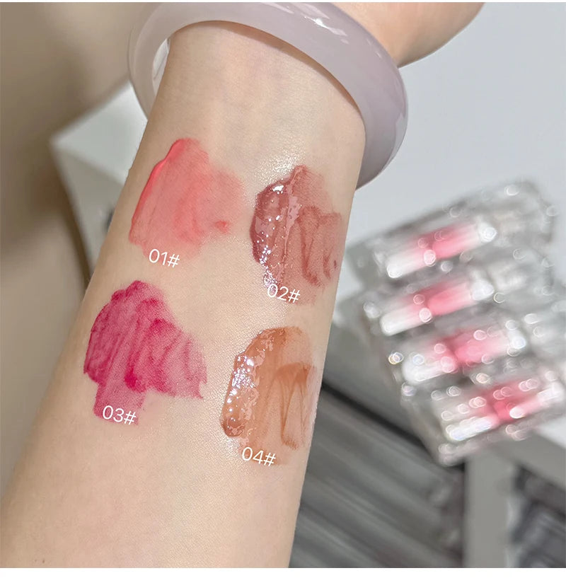QIBEST Beauty Juice Lip Glaze Gummy Jelly Mirror Water Gloss Lip Glaze Female Affordable Lipstick Lipgloss Tint Korean Cosmetics