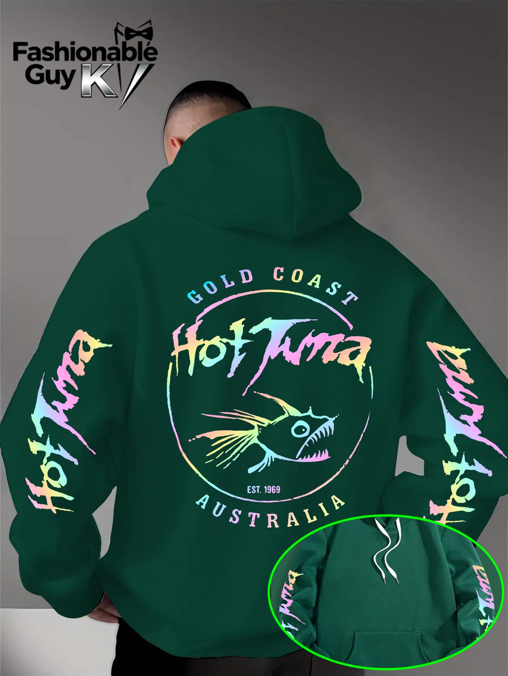 Men Hoodie Hot Tuna Gold Coast Australia 1969 Rainbow Print Casual Streetwear Oversized Sweatshirt Unisex Harajuku Pullover Tops