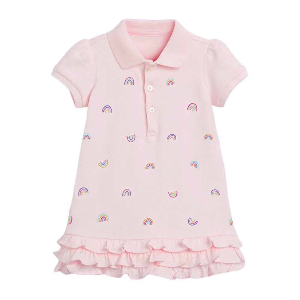 Bear Leader Summer Rainbow Girls Dress Kids Costumes Children's Clothing New Princess Dresses Toddler Kid Ruffles Casual Clothes