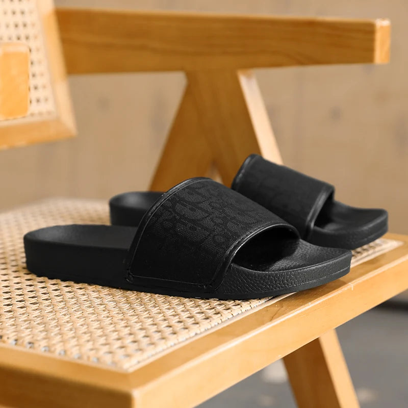 Slipper for Men's Home Slippers Lightweight Summer New Style Flat and Worn Casual Retro Patterned Anti-slip Quick-drying Sandals
